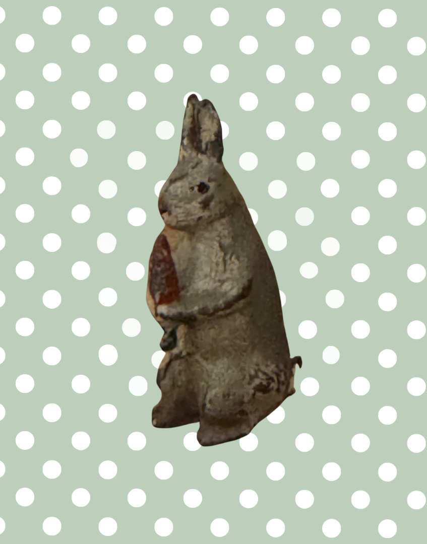 Delightful Rare Rabbit with Carrot | Taylor & Barrett Vintage Lead Figurine (England)