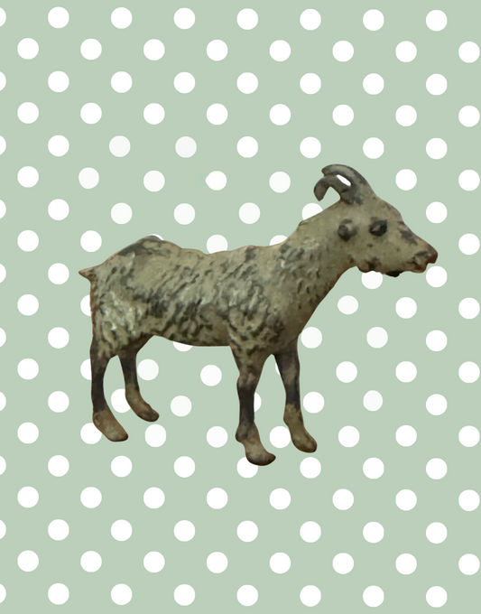 Small Grey Young Goat Collectable | Britains Ltd Vintage Lead Farm Animal (1920s)