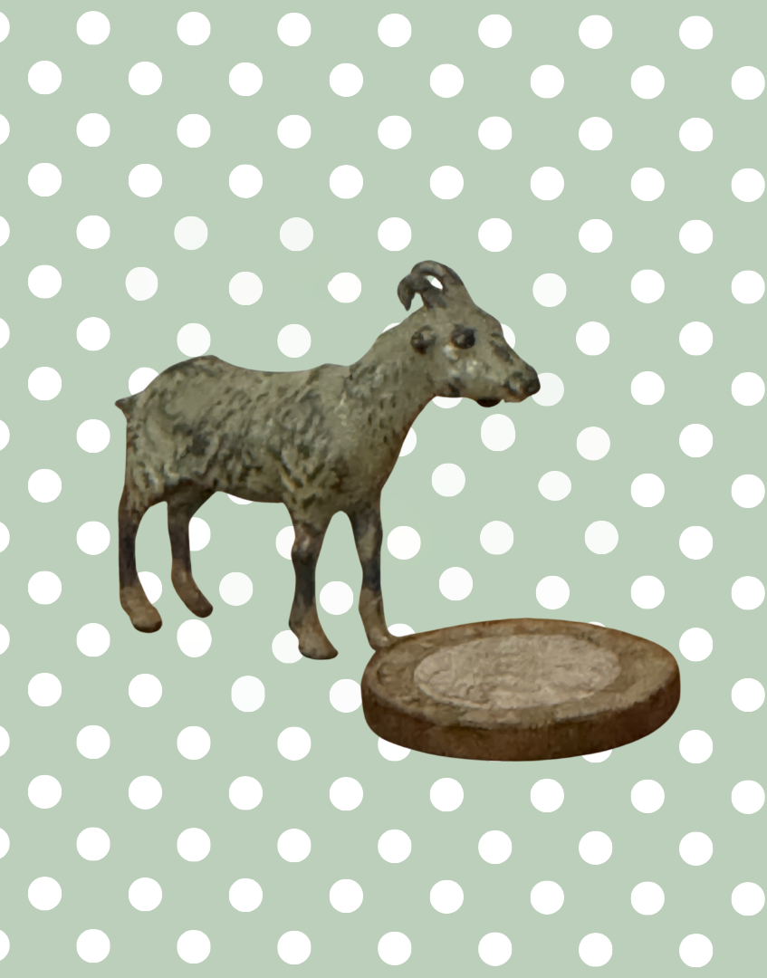 Small Grey Young Goat Collectable | Britains Ltd Vintage Lead Farm Animal (1920s)