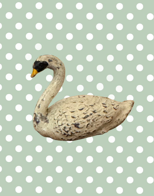 Small White Elegant Swan Collectable | Britains Ltd Vintage Lead Water Bird (1920s)