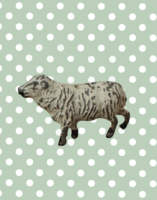 Small Standing Light Beige / White Sheep | Britains Ltd Vintage Lead Farm Animal (1920s)