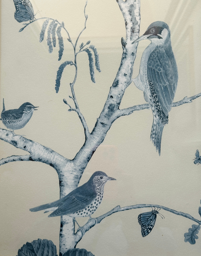 Porcelain Birds full front woodland bird wall art 