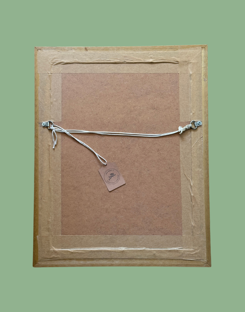Porcelain Birds framed artwork reverse showing hanging fittings
