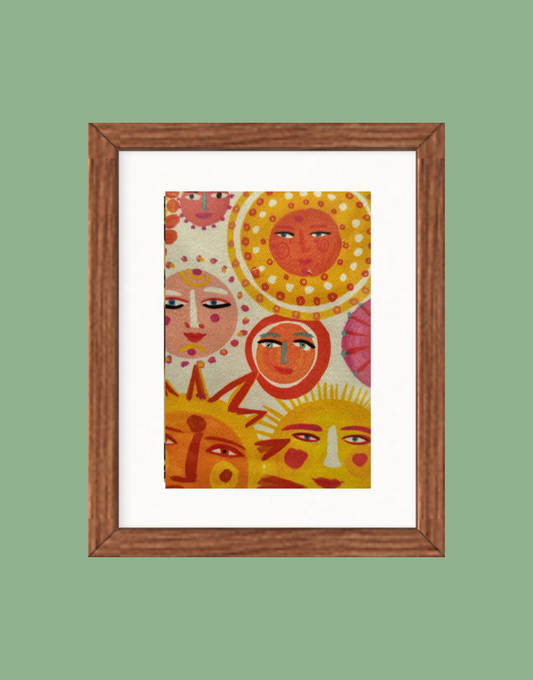 Framed children’s unique wall art from Villa Nova Picturebook fabric collection - Sundance