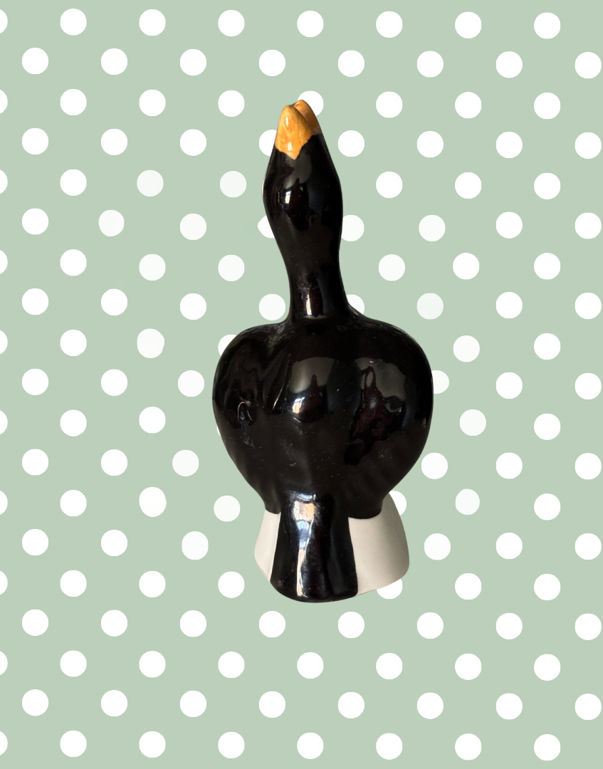 Highly Collectible ‘Midwinter’ Black & Yellow Pie Bird on White Perch | Mid-Century Classic Clarice Cliff British T