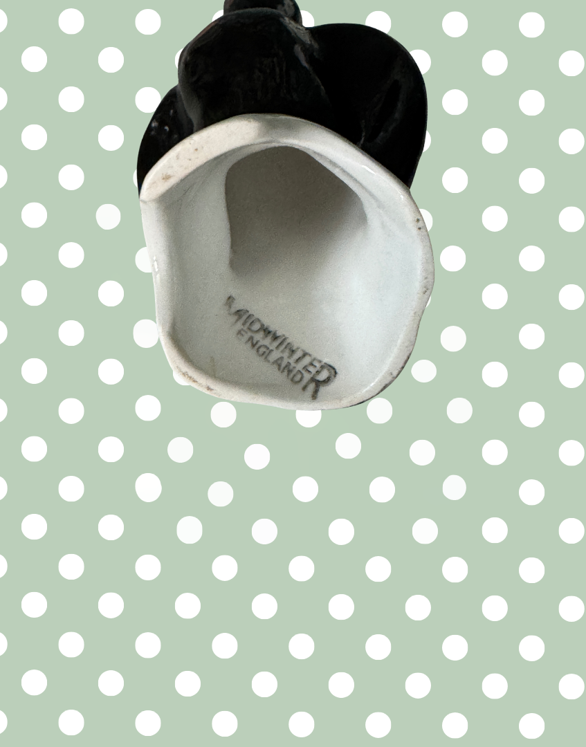 Highly Collectible ‘Midwinter’ Black & Yellow Pie Bird on White Perch | Mid-Century Classic Clarice Cliff British T