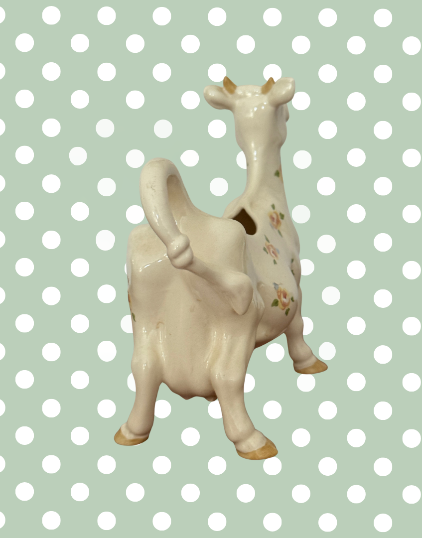 Beswick ‘Daisy the Cow’ Floral Cow Creamer Figurine | 1980s Vintage English Pottery Collectable