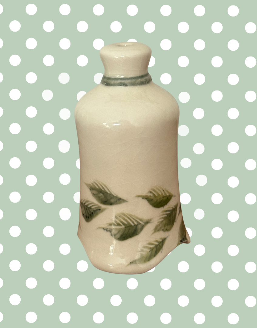 Stuart Bass Wren & Foliage Pie Funnel | Rare Signed Studio Pottery Pie Bird, Handmade in Devon