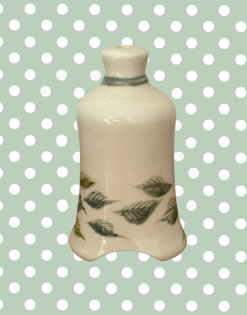 Stuart Bass Wren & Foliage Pie Funnel | Rare Signed Studio Pottery Pie Bird, Handmade in Devon