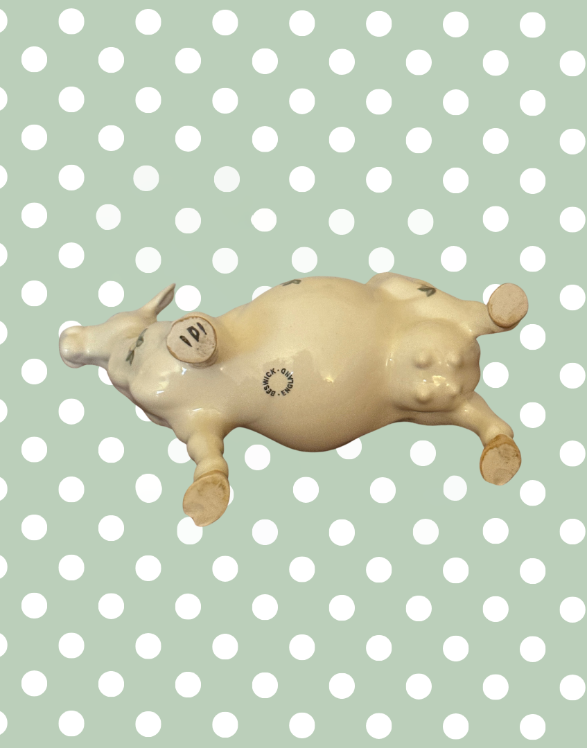 Beswick ‘Daisy the Cow’ Yellow Floral Cow Creamer Figurine | 1980s Vintage English Pottery Collectable