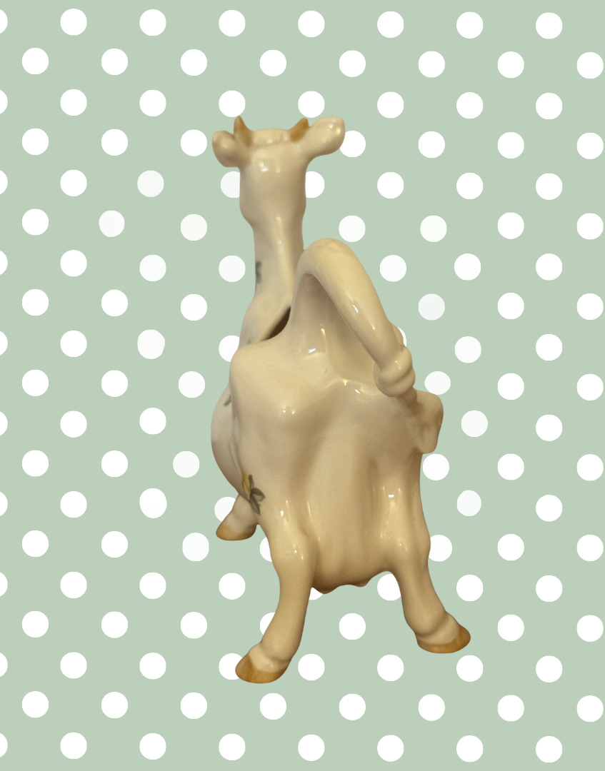 Beswick ‘Daisy the Cow’ Yellow Floral Cow Creamer Figurine | 1980s Vintage English Pottery Collectable