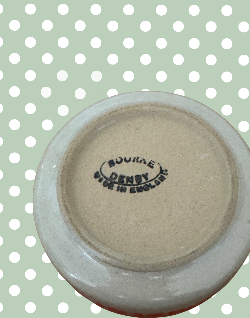 Bourne Denby Pottery Stamp On Base Of Vintage Colemans Mustard Pot