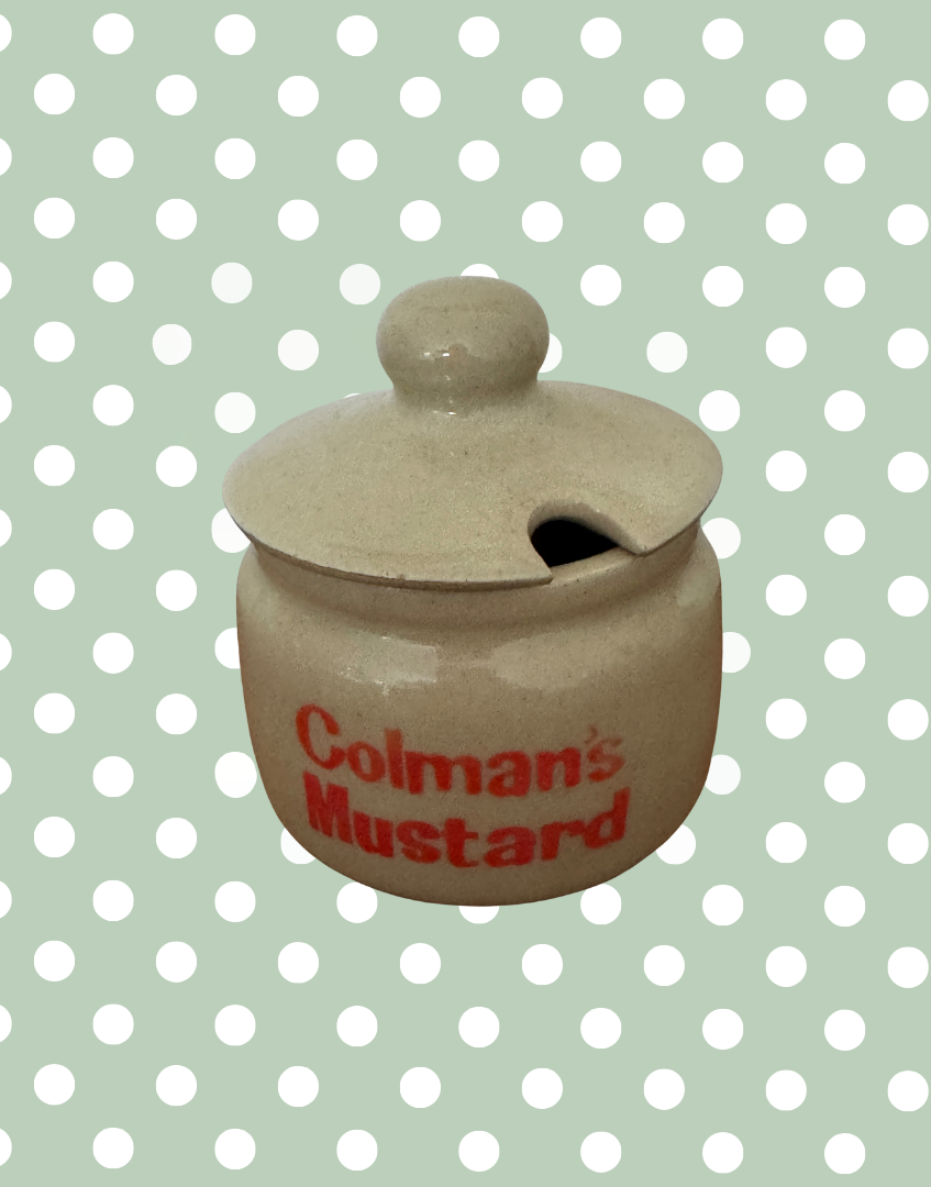Coleman’s Mustard Pot English Kitchenalia Collectable With Red Logo