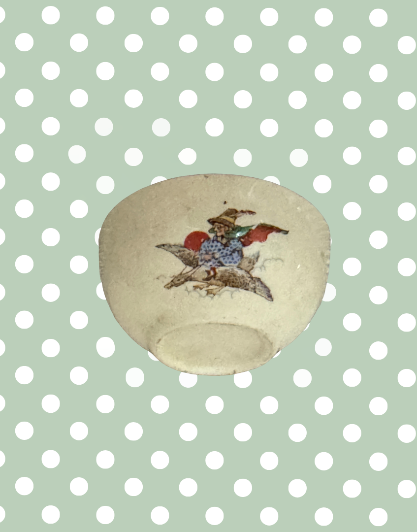 Children’s Nursery Rhyme Illustrated Art Deco Miniature Mother Goose Sugar Bowl