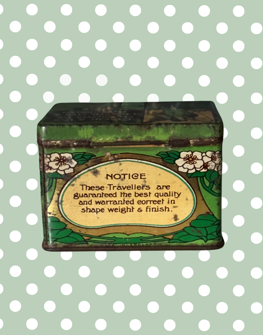 Vintage Cook & Co. Manchester Ring Travellers Tin | Art Nouveau Textile Advertising Tin with Angel Motif