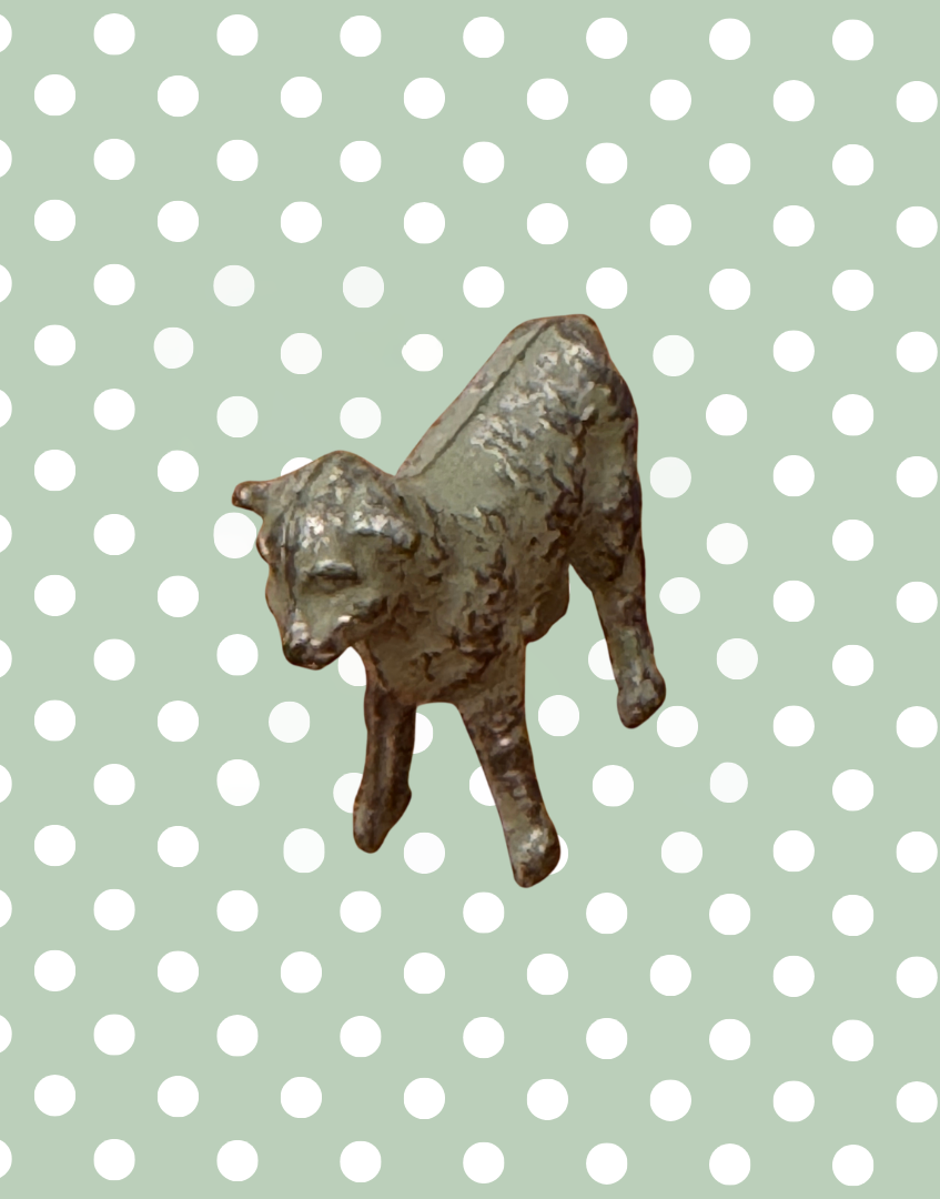 sweet front facing grey britains miniature lead lamb toy collectable