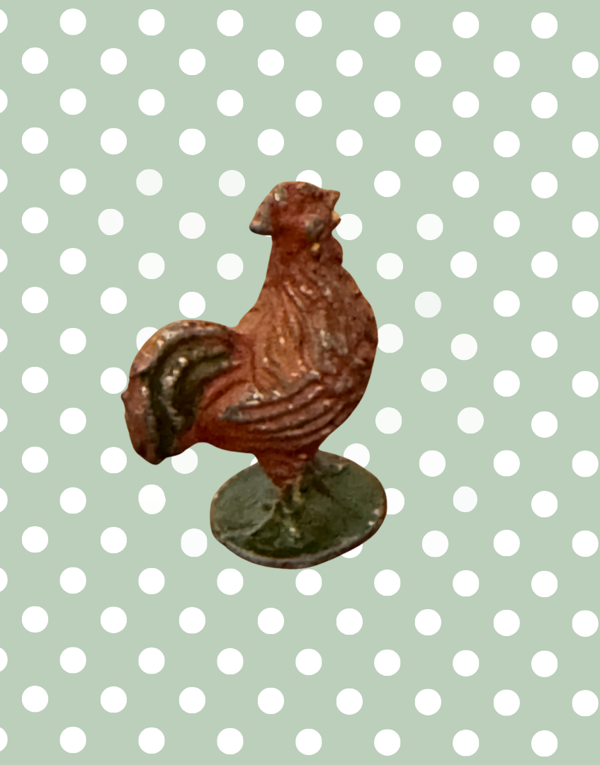 alternate view of farm bird vintage collectable lead toy