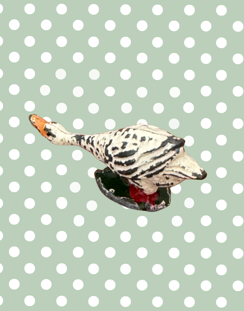Side view of Britains farm series white hand painted lead goose