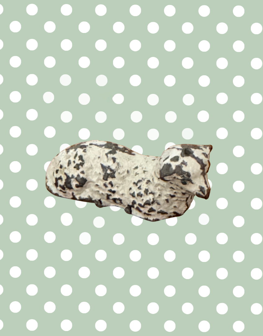 sweet lying white metal miniature lead lamb figurine