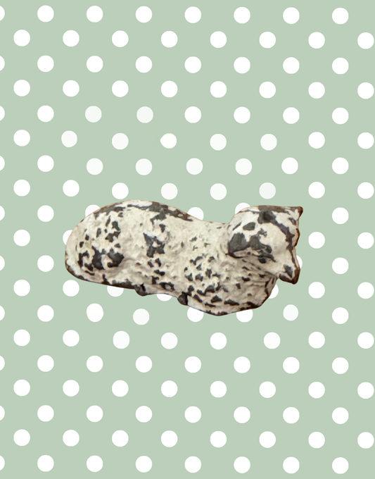 sweet lying white metal miniature lead lamb figurine