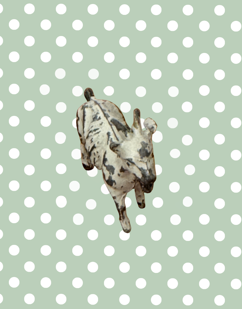 front view of small scale britains goat vintage collectable toy