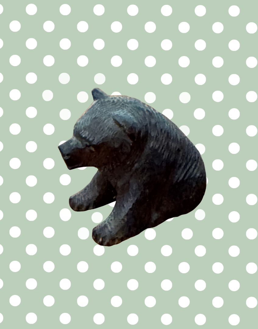 German folk art Black Forest bear miniature sculpture