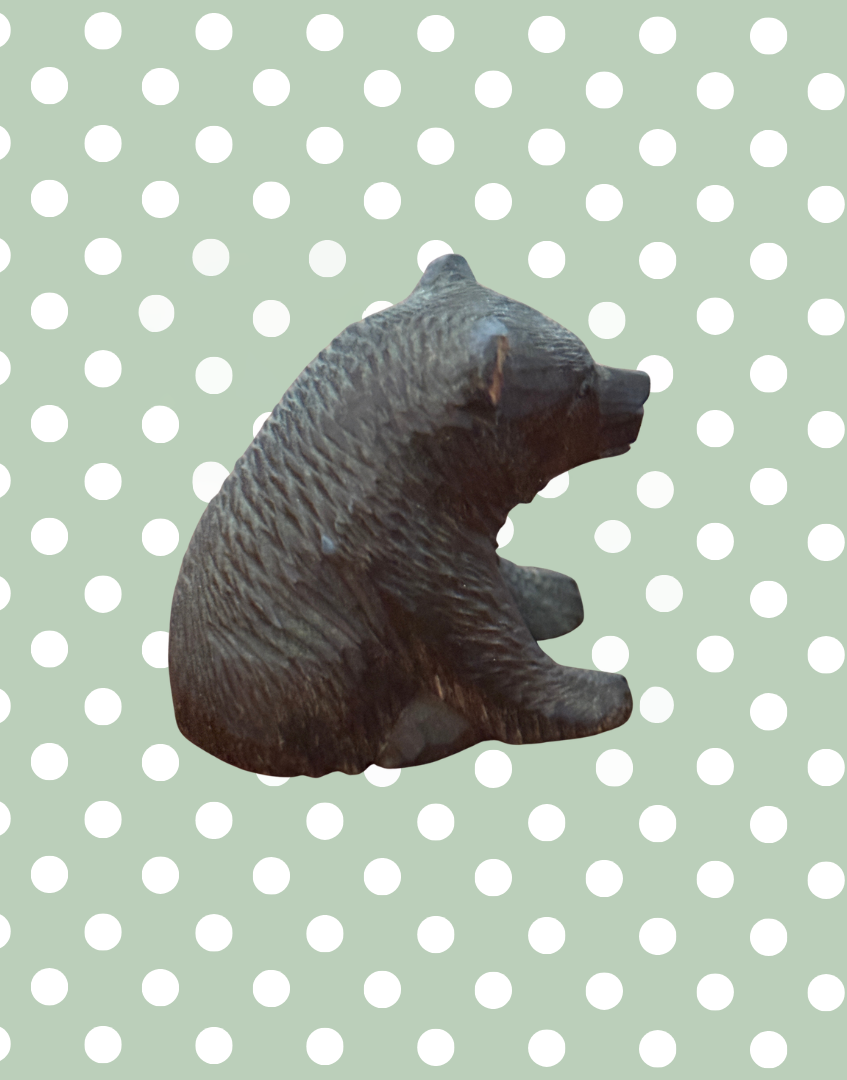 German folk art Black Forest bear miniature figure