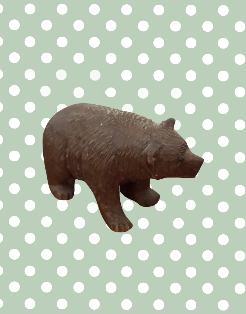 German Black Forest folk art wooden bear standing figurine