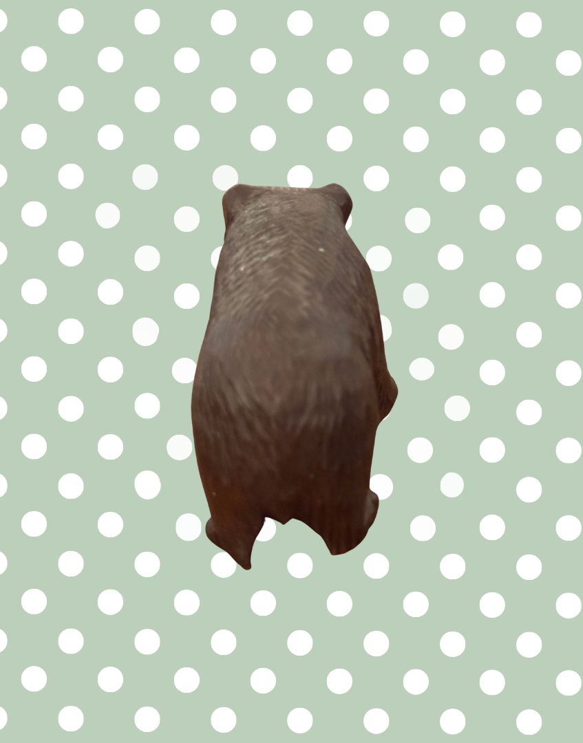 Vintage German bear ornament standing woodland animal carving from behind