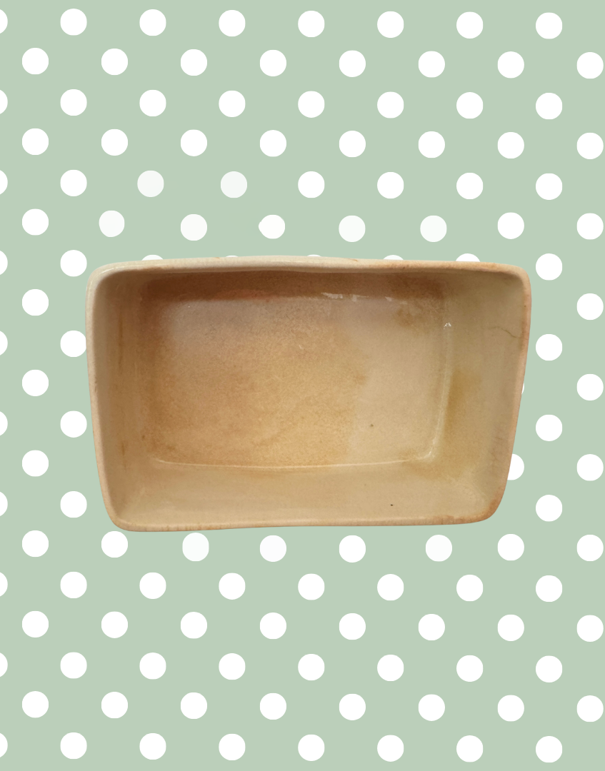 Interior view ceramic butter dish clean inside