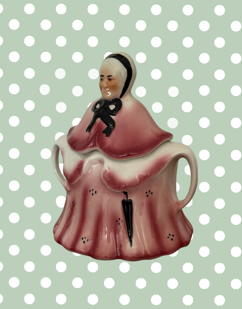 Vintage ceramic Tony Wood little old lady sugar bowl
