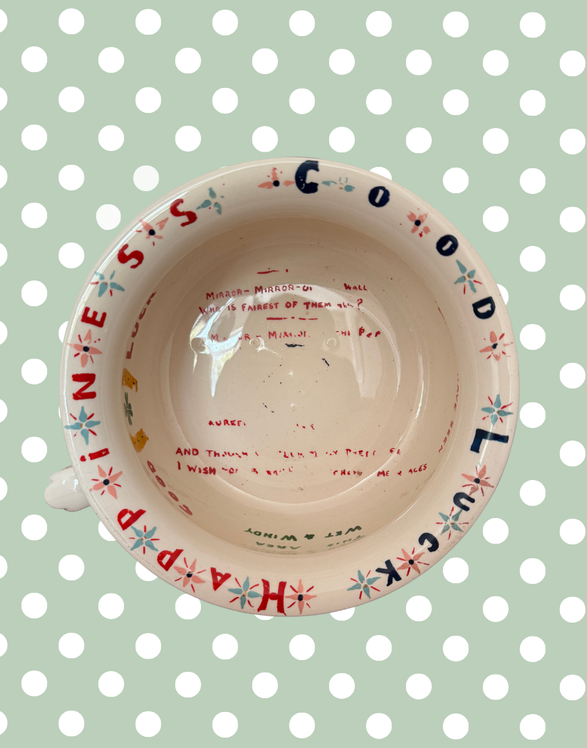 Top view of planter opening with internal markings