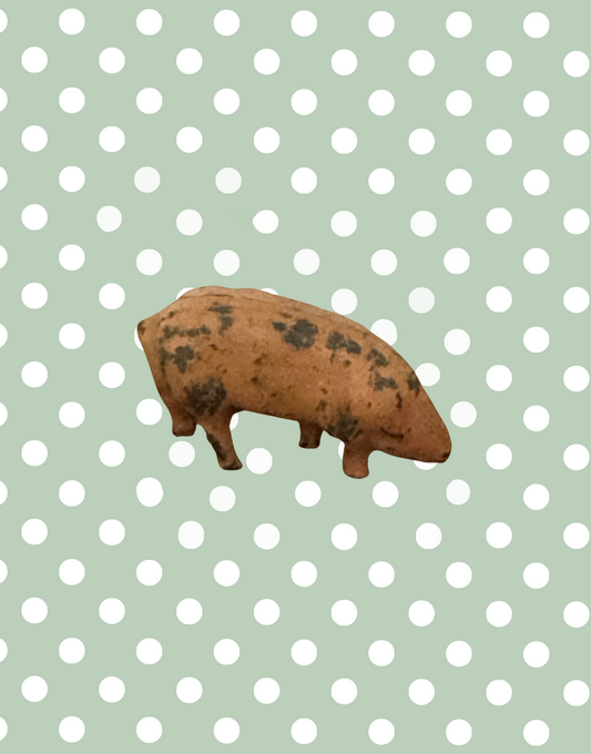 Characterful Miniature Pink Patina Patched Pig (Version 1) | Britains Ltd Vintage Lead Animal (1920s)