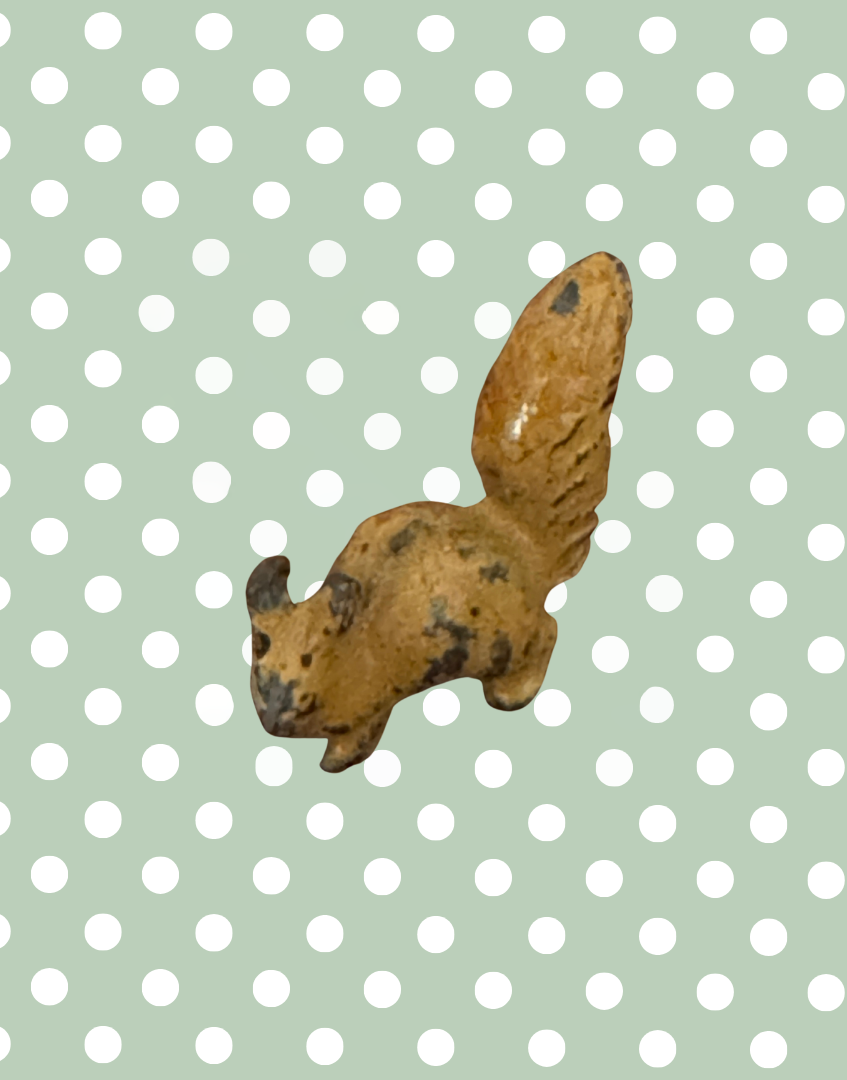 Playful Light Brown Squirrel by Britains 1920s Farm Animals Lead Figurine
