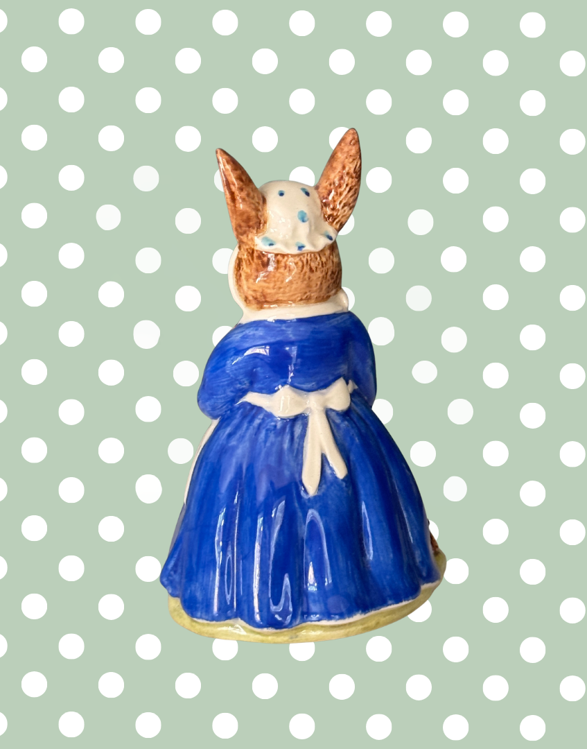 Royal Doulton Mrs Bunnykins “Clean Sweep” DB6 | Endearing Beatrix Potter Rabbit Figurine, 1972