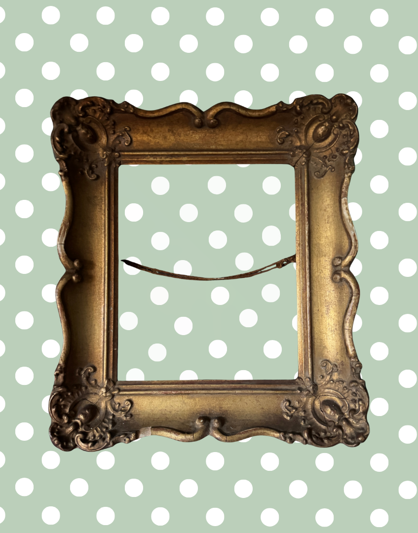 Antique Gilt Gesso Portrait Frame with Ornate Decorative Corners | Early 20th Century Classic