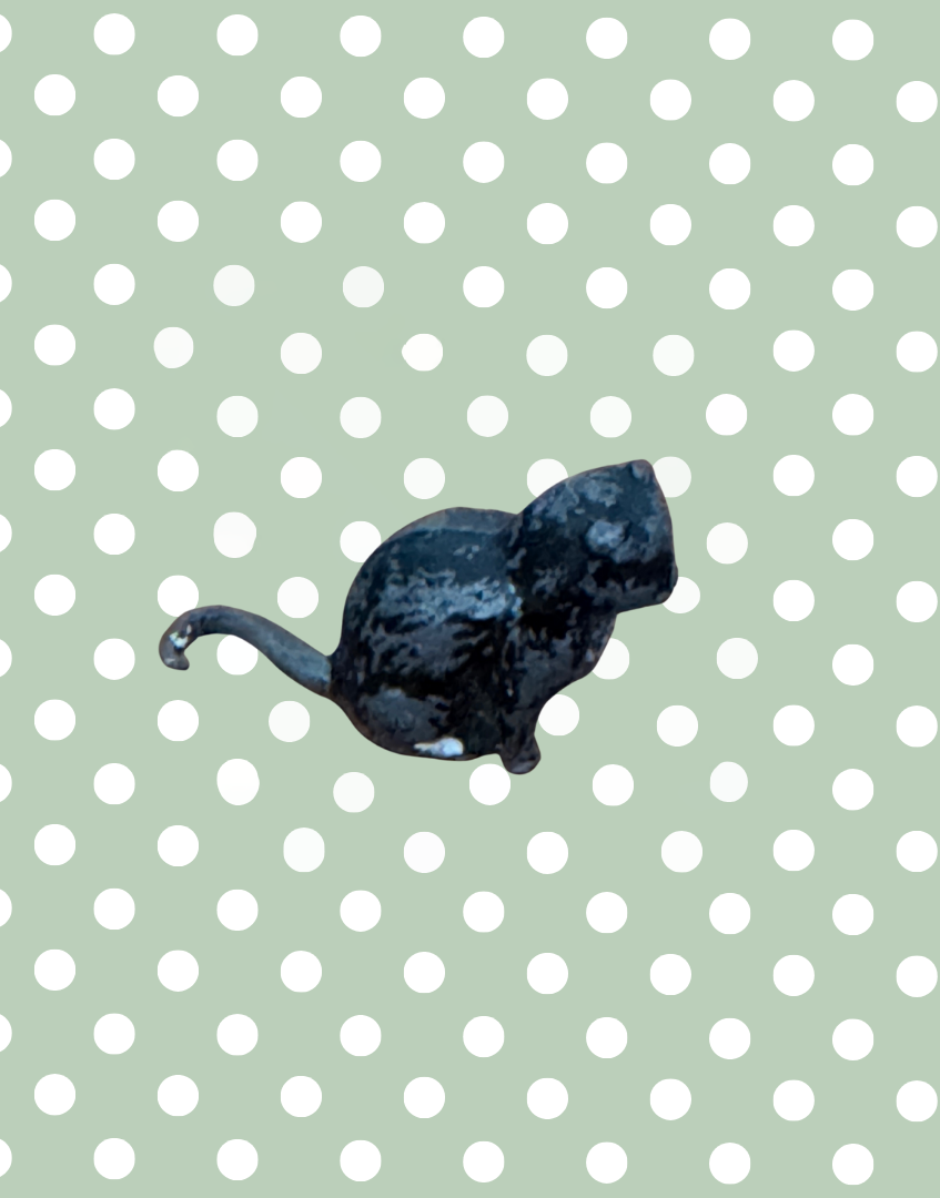 Rare Black Cat Britains Farm Animals Hand-Painted Vintage Lead Miniature Collectable