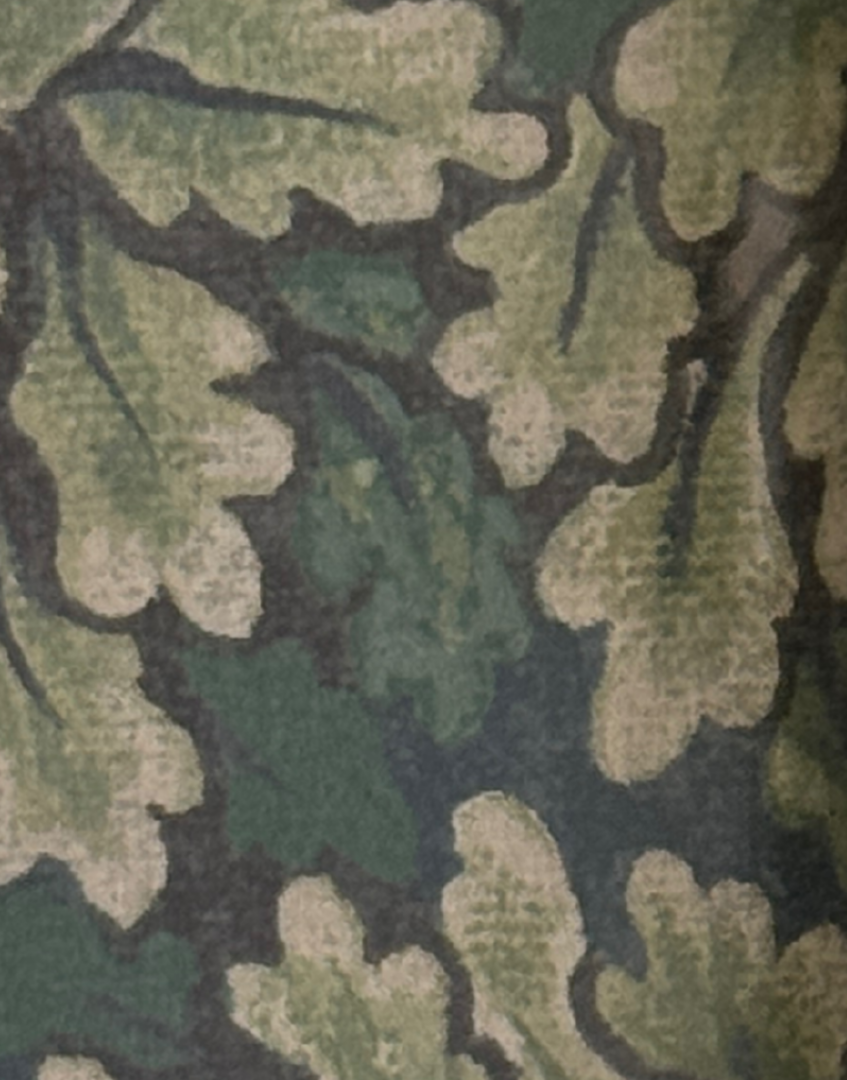 The Brook (Oak Leaf Detail) | William Morris Miniature Vintage Wall Art | Framed Linen Wallpaper Sample