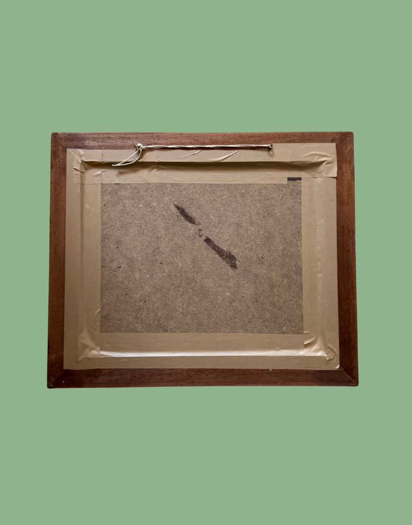 reverse of vintage picture frame