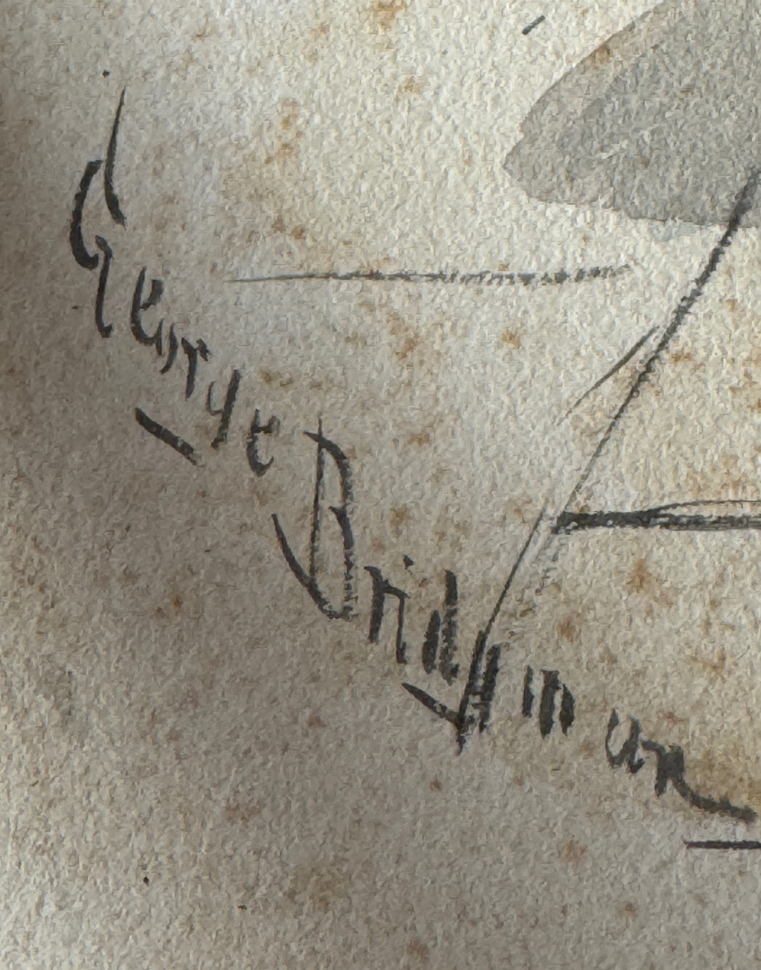 George Brant Bridgman Antique Watercolour Study | Traditional Dress Woman Carrying Water Pails Original Artwork c.1920s