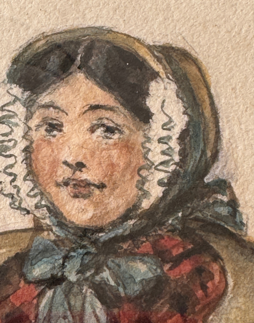 George Brant Bridgman Antique Watercolour Study | Traditional Dress Woman Carrying Water Pails Original Artwork c.1920s