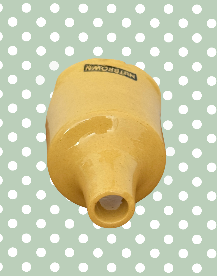 Top view of vintage Nutbrown ceramic pie vent.