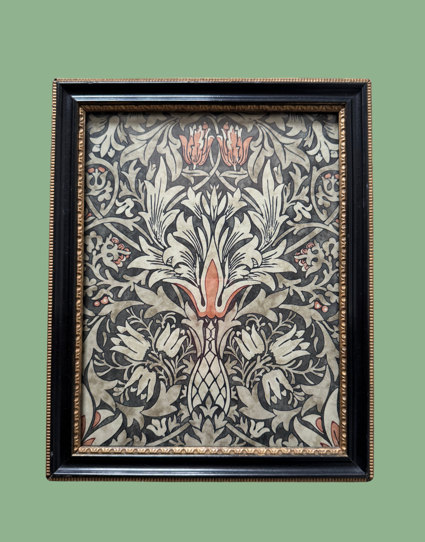 William Morris Snakeshead – Charcoal Spice | Bohemian Antique Black and Gold Frame Portrait