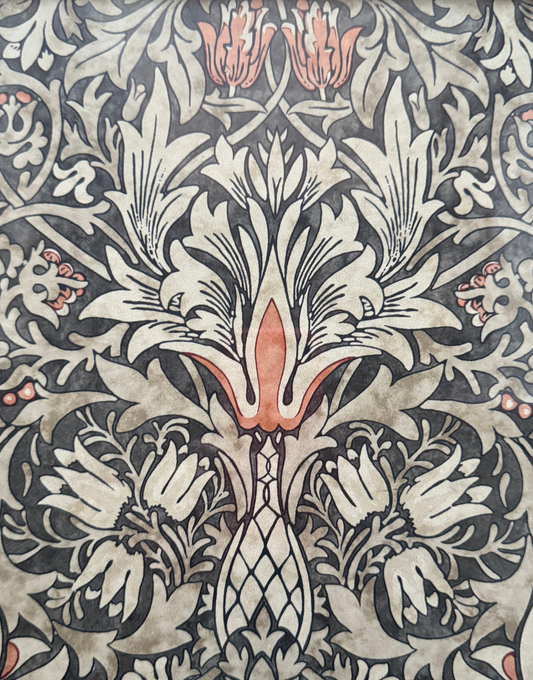 William Morris Snakeshead Charcoal Spice Design