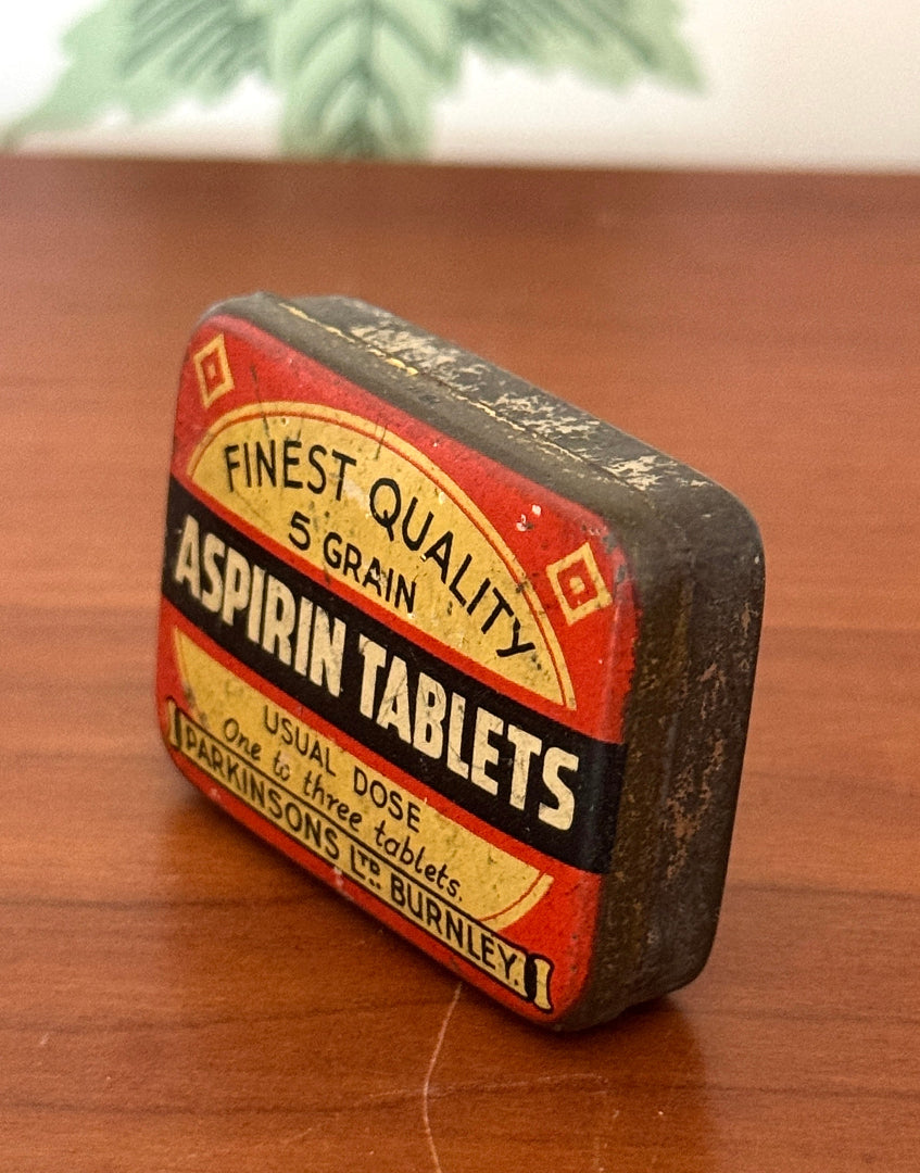 Vintage Miniature Collectable Aspirin Tin | Manufactured By Parkinson’s Ltd, Burnley