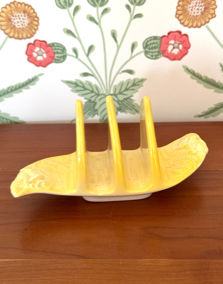 Pretty Primrose Yellow Vintage Royal Winton Ceramic Toast Rack | British Kitchenalia & Collectable