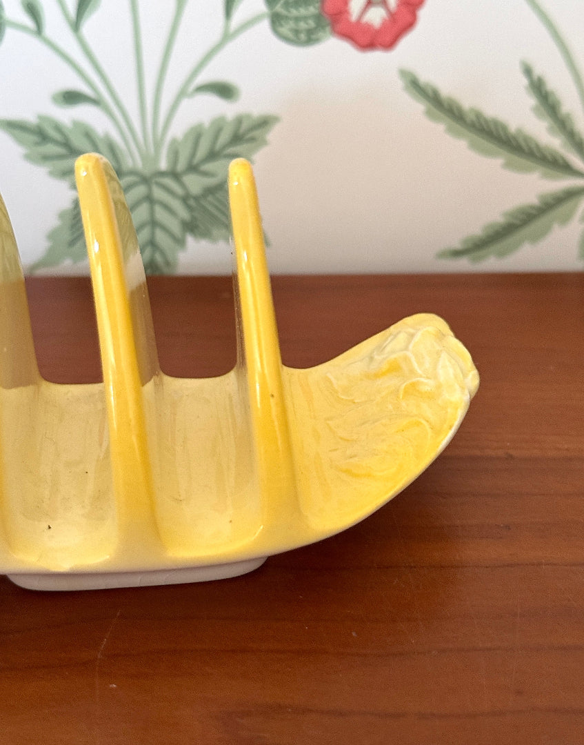 Pretty Primrose Yellow Vintage Royal Winton Ceramic Toast Rack | British Kitchenalia & Collectable