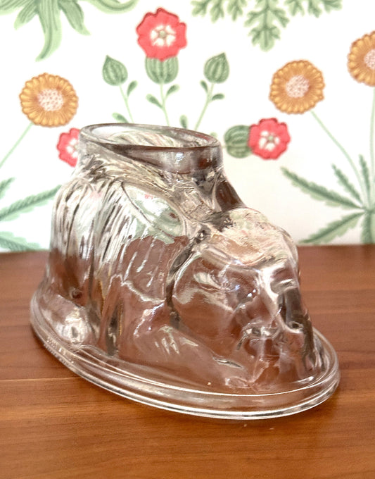 Large Vintage Clear Glass Rabbit Jelly Mould | Spring or Easter Classic Home Decor