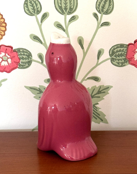 Rare Vintage Kitchenalia Pink Pottery Bird Pie Funnel | Traditional Baking Vent