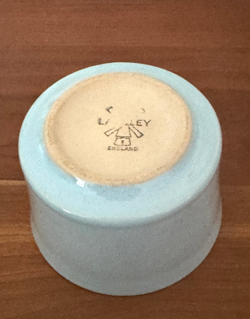 Langley Mill Pastel Blue Stoneware Jam/Sugar Pot – Vintage Kitchenware for Cottage Decor